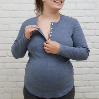TALIA long sleeve sweater - blue-grey