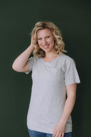 T-shirt with lining - light grey mottled