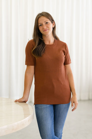 SLIGHT DEFECTS - ELIZABETH Sweater - orange brown
