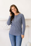 TALIA long sleeve sweater - blue-grey