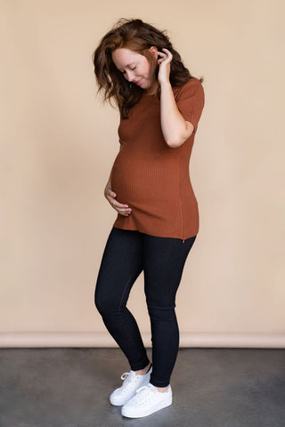 SLIGHT DEFECTS - ELIZABETH Sweater - orange brown