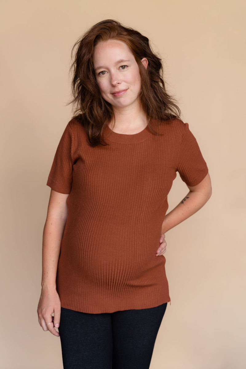 SLIGHT DEFECTS - ELIZABETH Sweater - orange brown