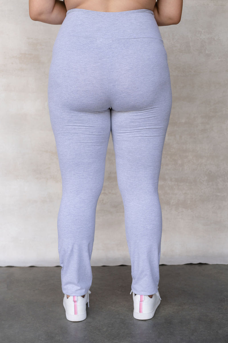 Cotton maternity leggings - light grey