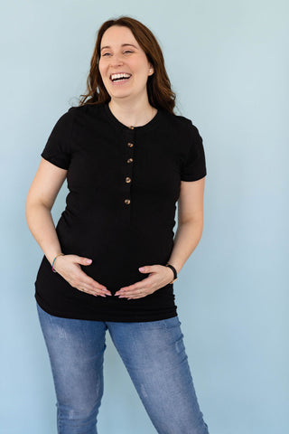INTRIGUE button-down T-shirt - black