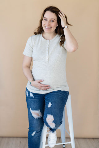 7/8 jeans with holes - dark blue