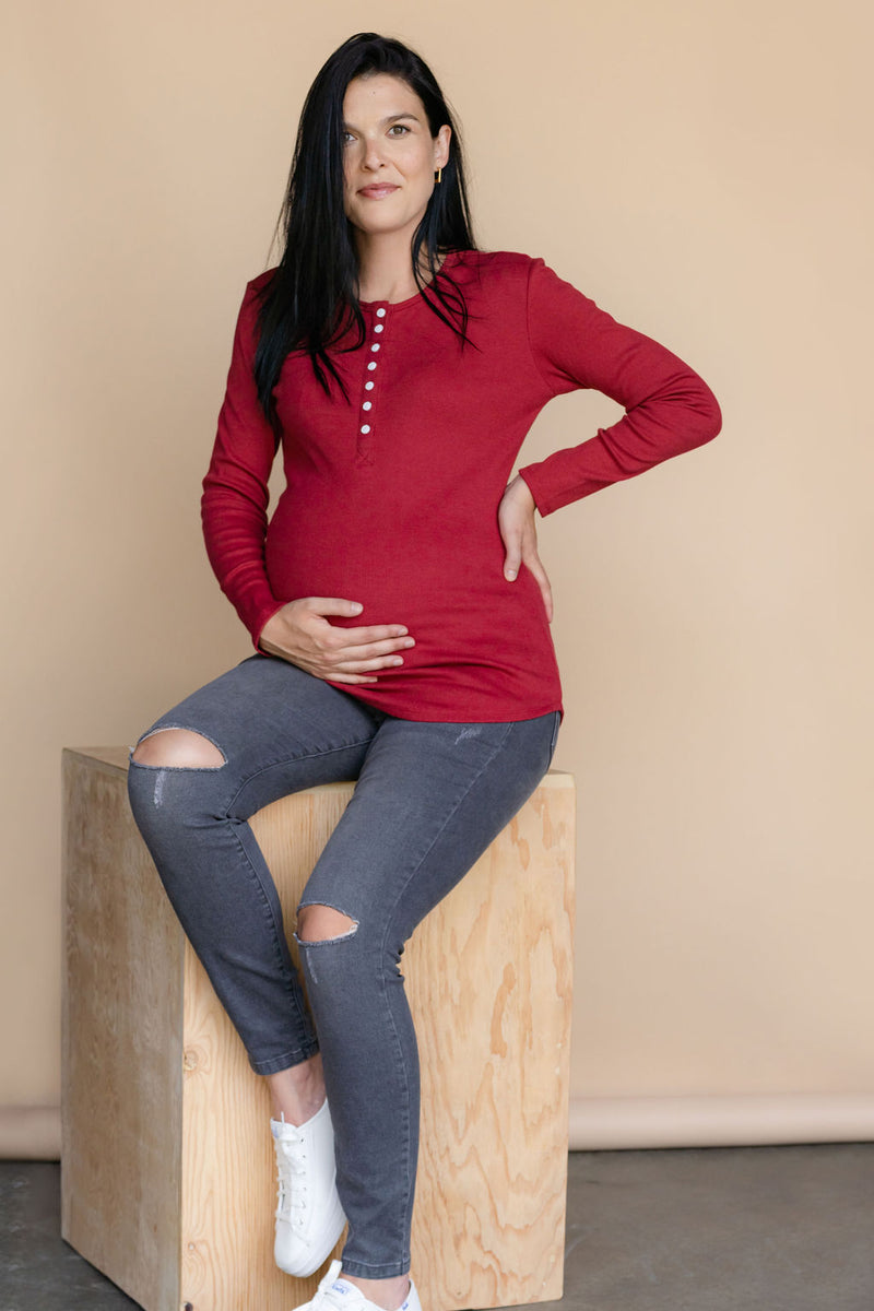 TALIA long sleeve sweater - strawberry