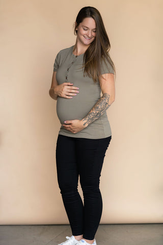 INTRIGUE button-down T-shirt - sage green