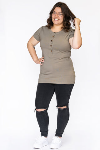 INTRIGUE button-down T-shirt - sage green