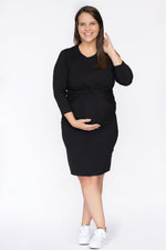 FIRST KISS dress with twisted knot - black