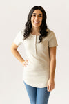TALIA t-shirt with buttons - beige