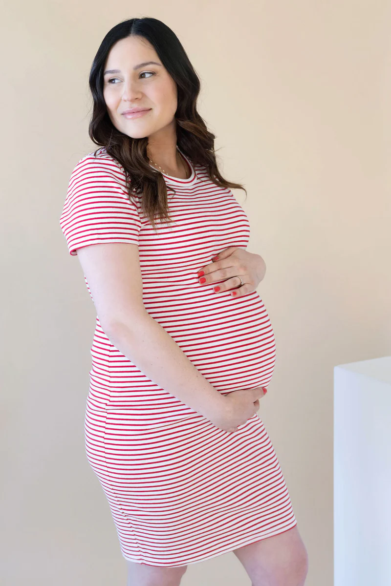 INTRIGUE dress - red stripes