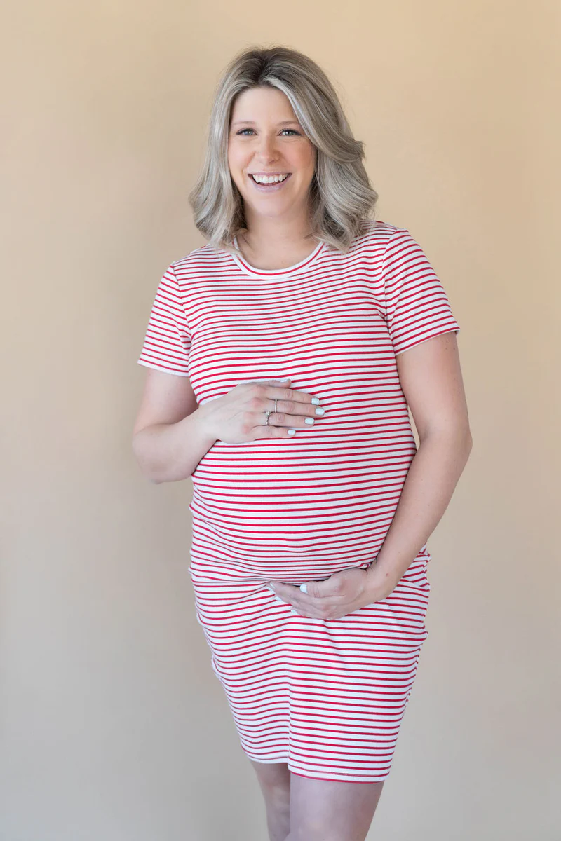 INTRIGUE dress - red stripes