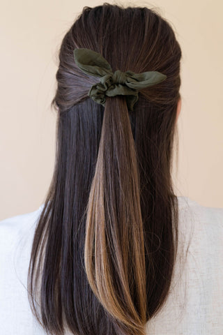 Plain loop scrunchie - khaki