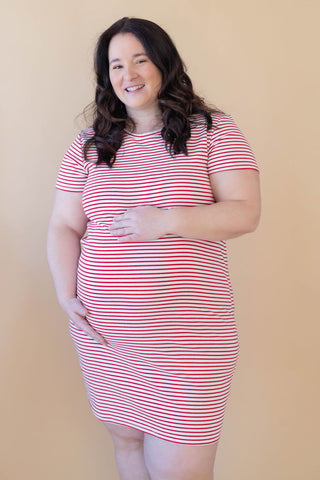 INTRIGUE dress - red stripes