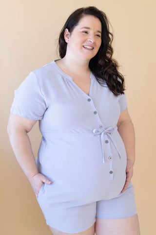 SLIGHT BADS - Linen ROMPER - lilac