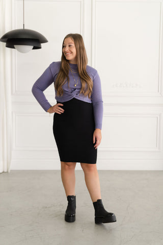 Long sleeve crop top - bright lilac