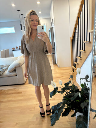 Robe FARAH à manches courtes - or scintillant