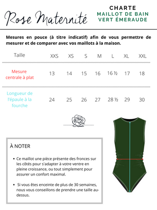 Maillot de bain une-pièce encolure haute - vert émeraude