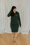 BALLOUNE DESIGN X ROSE MATERNITÉ - Robe AMANDINE avec BRODERIE MAMAN - vert forêt