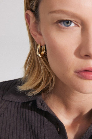 ASHER - Boucles d'oreilles ovales recyclées