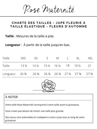 Jupe fleurie à taille élastique (avec poches) - fleurs d'automne