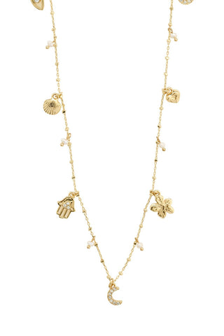PRUCENCE - Collier breloques recyclé plaqué or