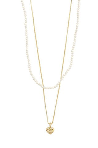 ARLET - Collier microperles et pendentif en cœur (2-en-1)