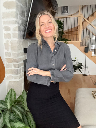 Jupe taille haute - noir