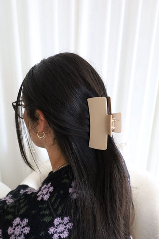 Pince à cheveux rectangulaire - cappucino