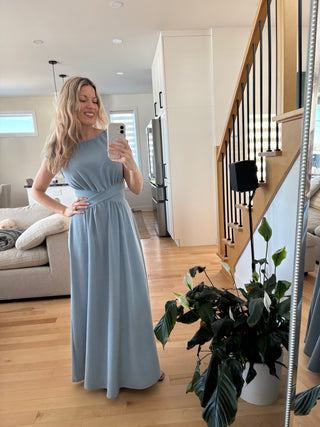 Robe longue JULIET - bleu niagara