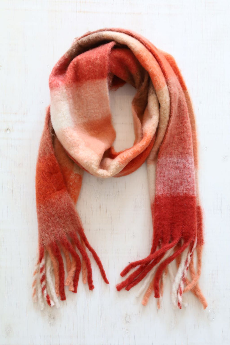 Foulard à carreaux -  orange sanguine
