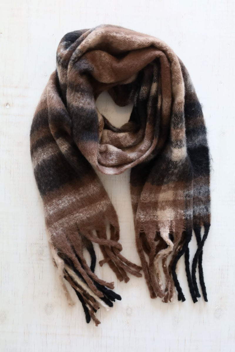 Foulard à carreaux -  espresso