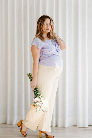 LDP - Pantalons à jambes larges - beige
