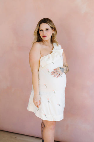 LDP - Robe à broderie tulipe - crème
