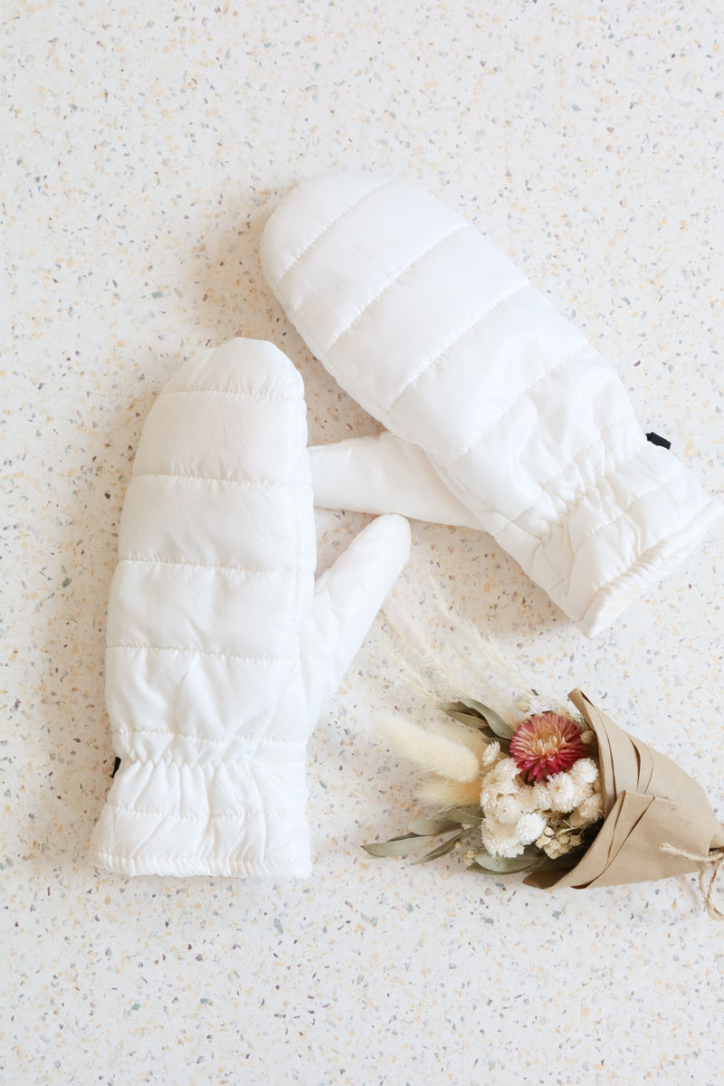 Mitaines matelassées - crème lustré