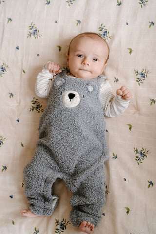 ROSE & LÉO -  Salopette en sherpa - ourson (gris)