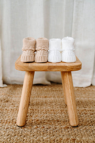 Pantoufles tricotés - taupe