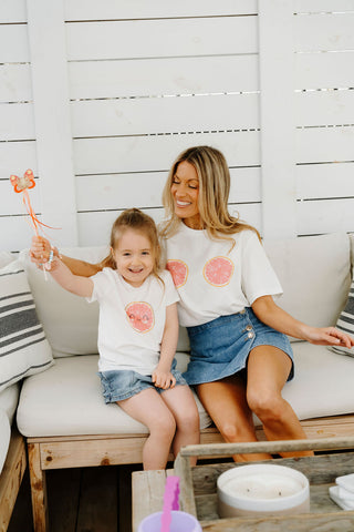T-shirt oversize fruité - pamplemousse