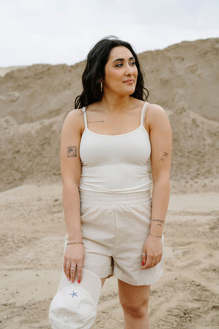 Camisole à bretelle en bambou - crème