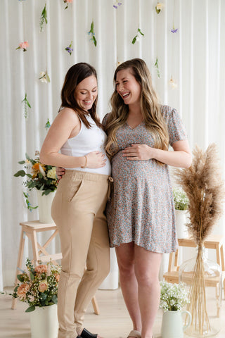 Pantalons urbains à taille élastique - beige