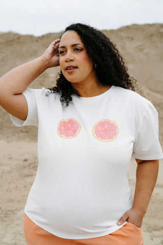 T-shirt oversize fruité - pamplemousse