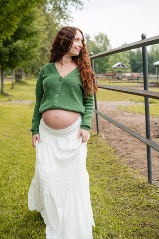 Cardigan à boutons - vert épinette