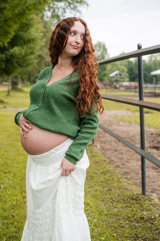 Cardigan à boutons - vert épinette