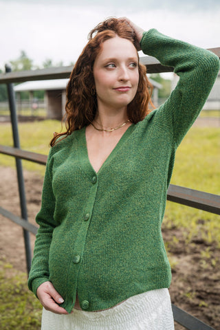 Cardigan à boutons - vert épinette