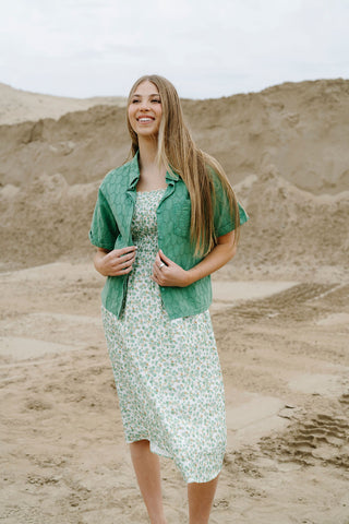 Chemise SANDRINE - vert broderie