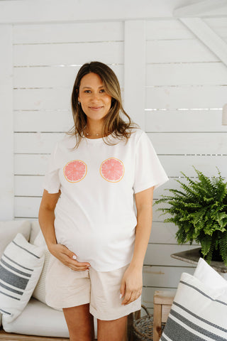 T-shirt oversize fruité - pamplemousse