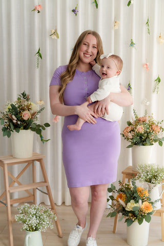 Robe INTRIGUE à boutons - lilas