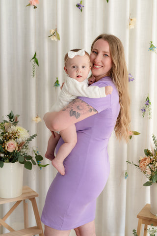 Robe INTRIGUE à boutons - lilas