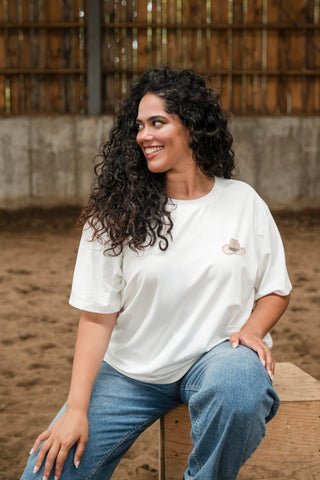 T-shirt oversize - chapeau de cowboy