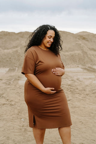 Robe NATHALIA (mi-longue) - brun cacao